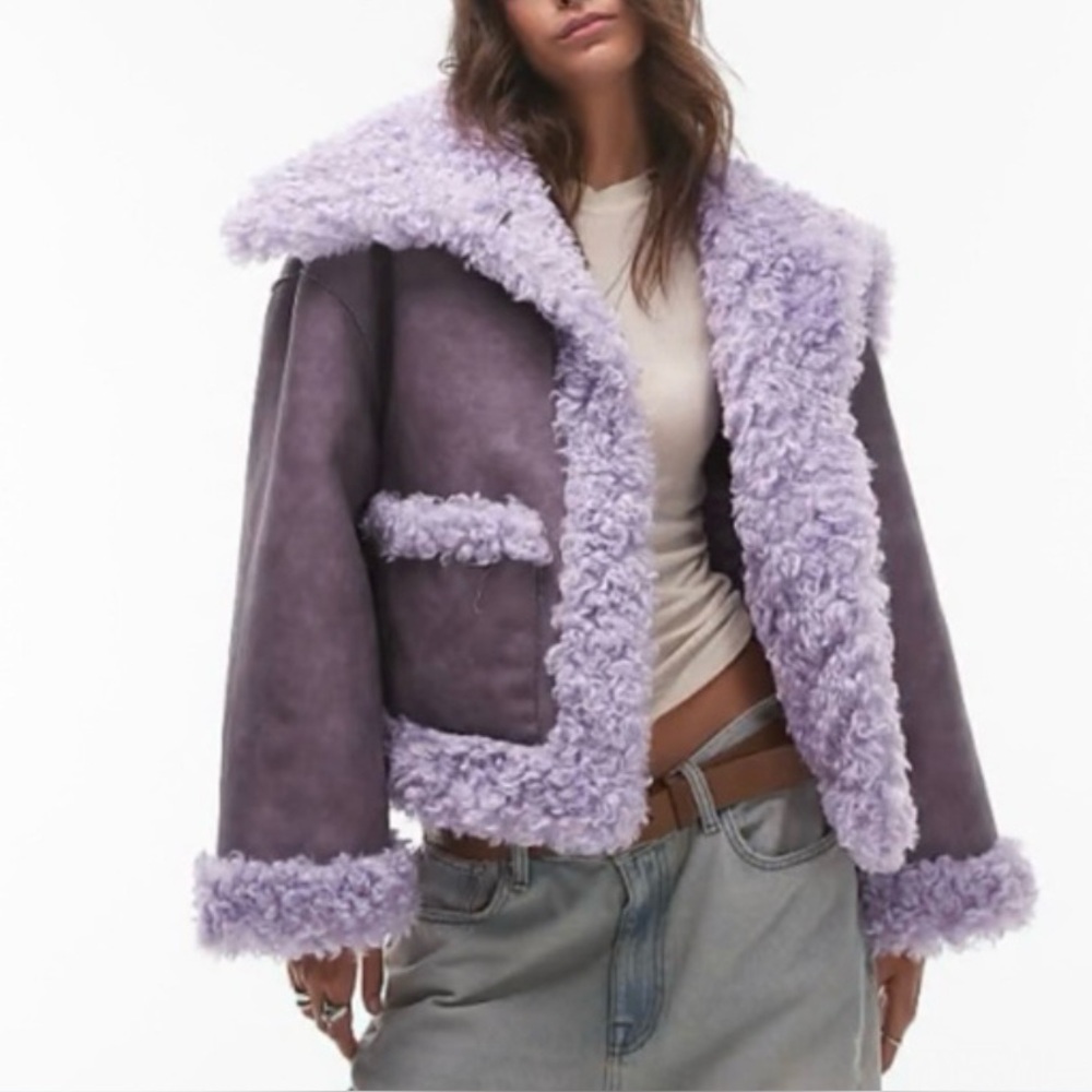 Free People / Kiki Purple Faux Leather Jacket - Picture 1 of 4